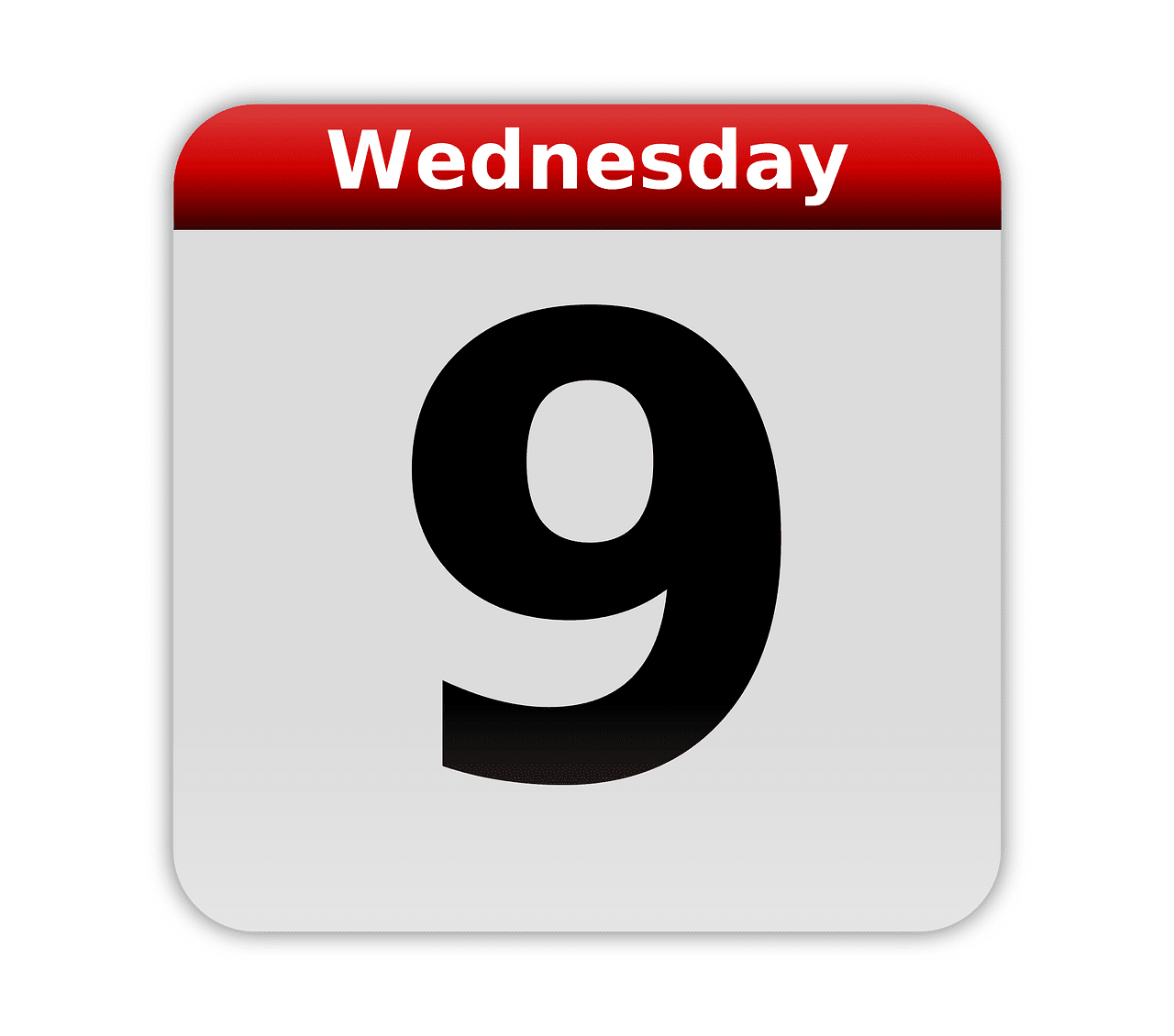 Wednesday calendar vector clipart images