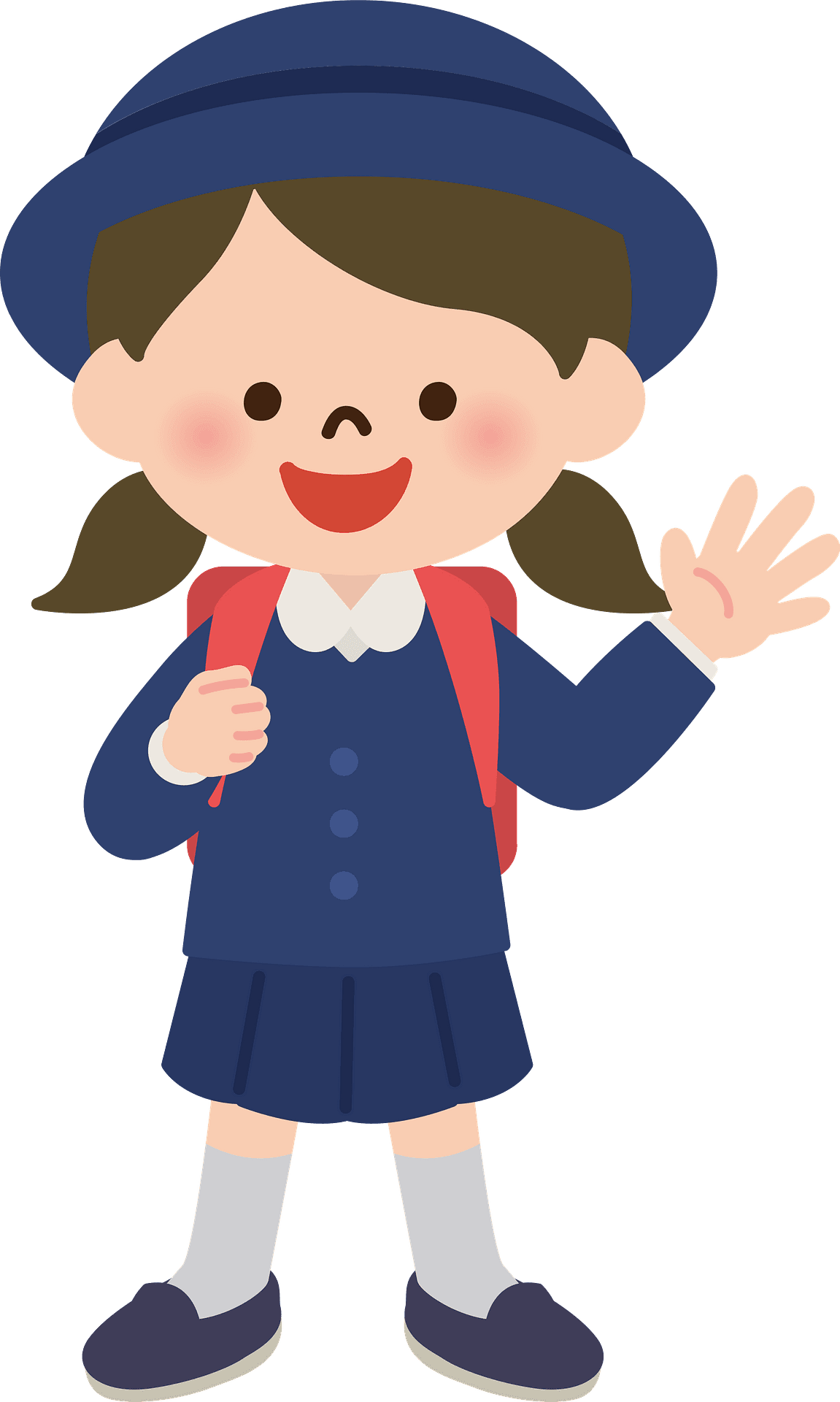 Schoolgirl is waving vector clipart images