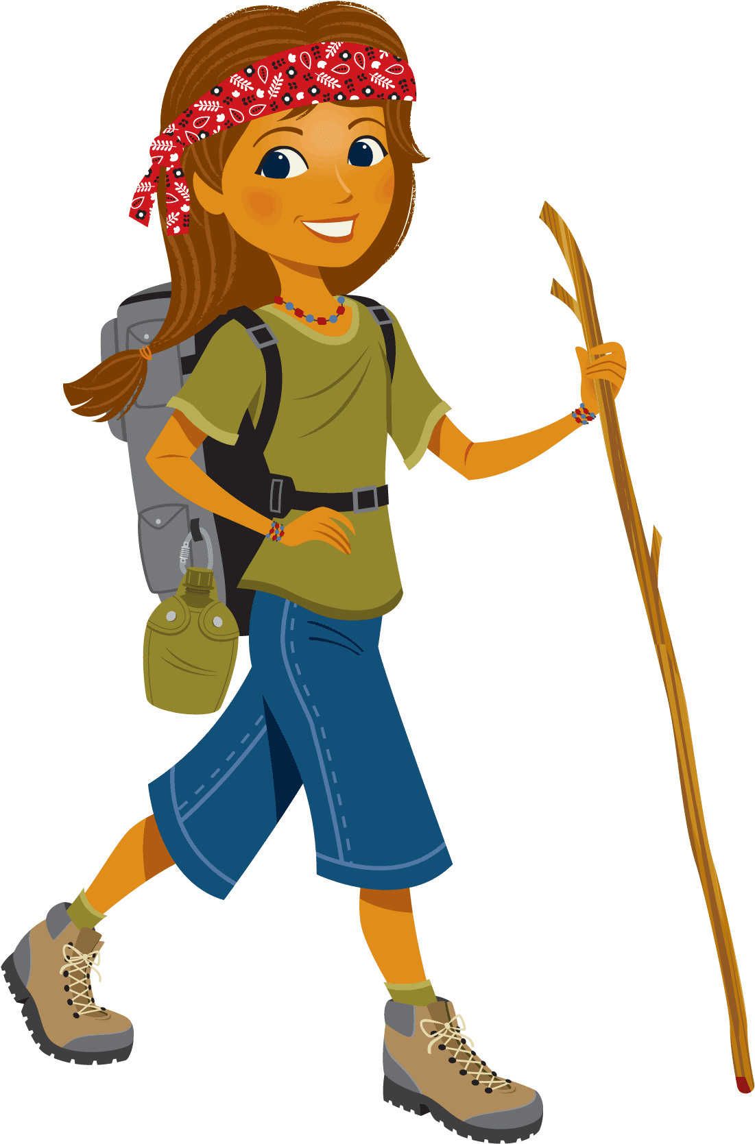 Vacation bible school girl mountain climbing clipart logo