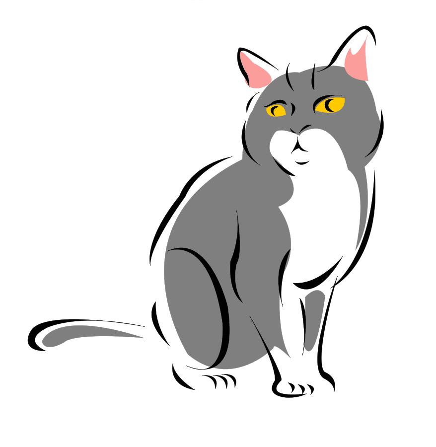 Cute cat vector clipart