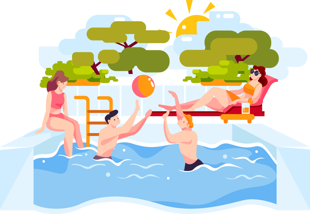 Swimming pool splashh swimm cafe clipart transparent