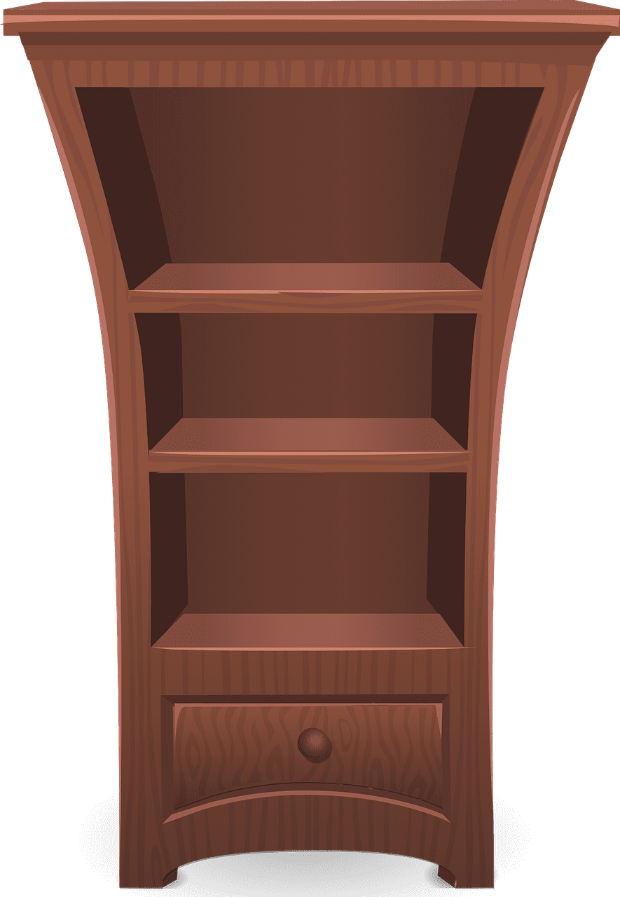 Bookshelf shelf furniture shelv vector graphic clipart