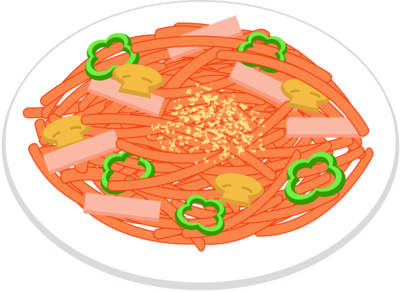 Naporitan spaghetti food vector clipart images