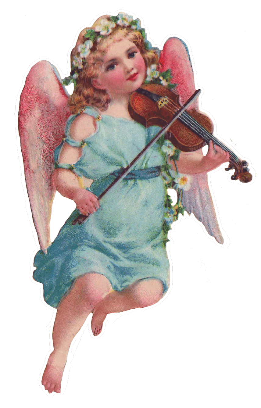 Violin engel angel ange glanzbild victorian cie cut tube victorienne clipart picture