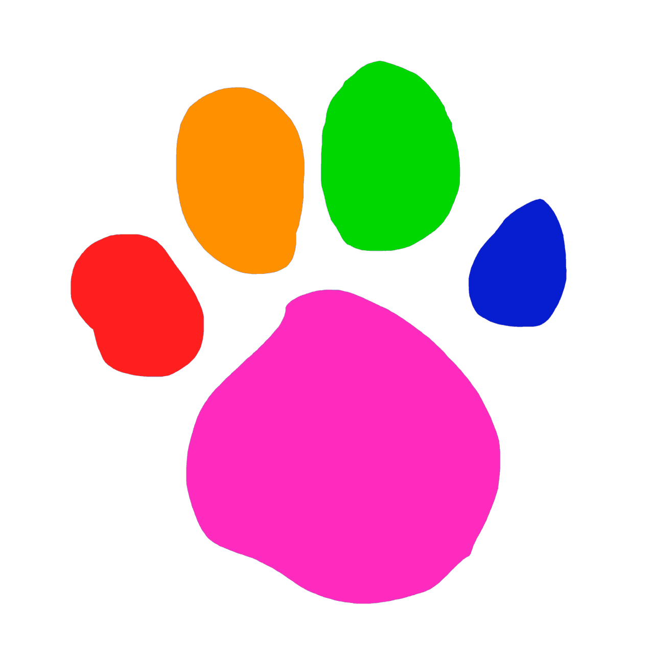 Footprint rainbow pawprint clipart free