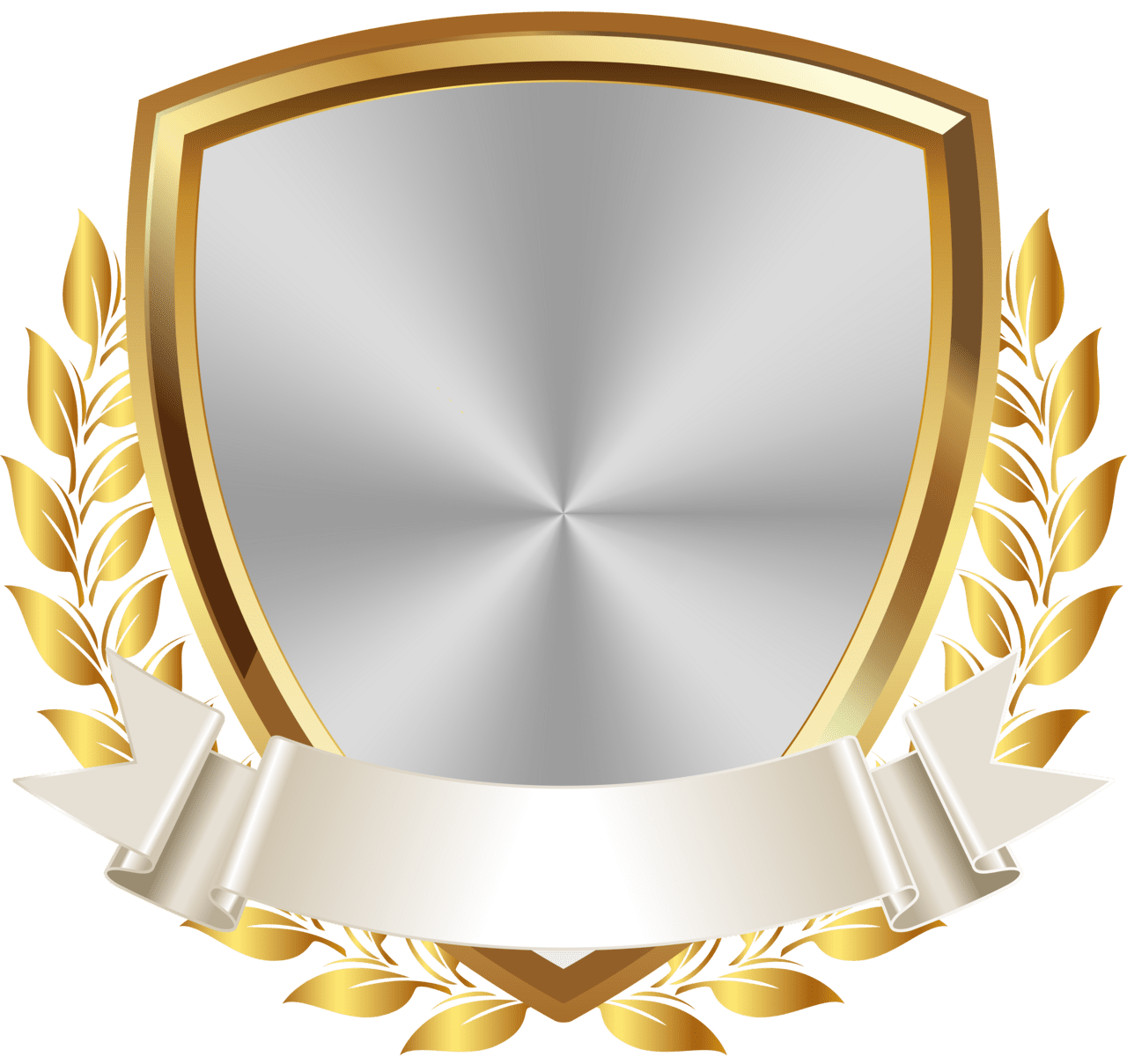 Shield gold white badge with banner clipart image