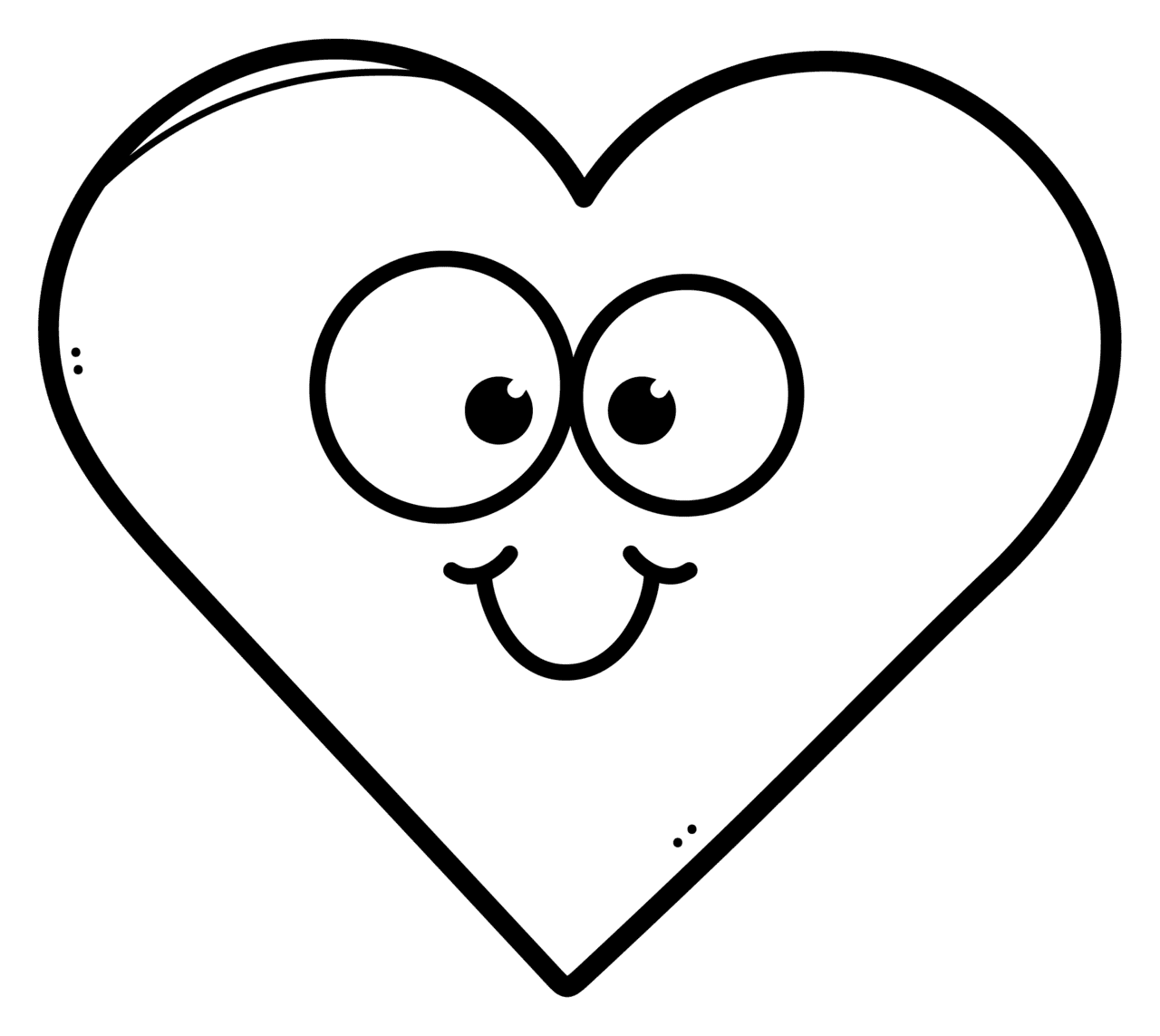 Black white heart pin page clipart picture