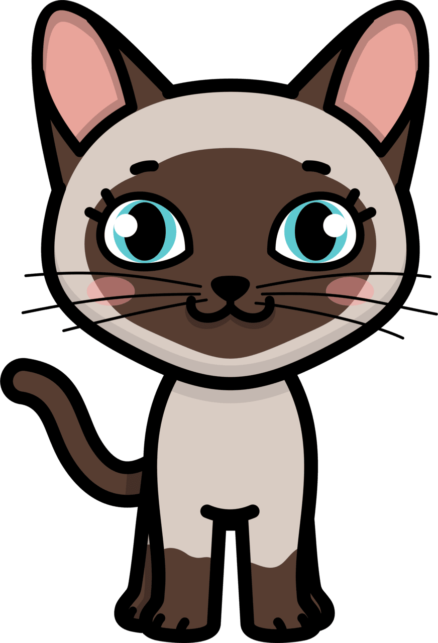 Cute cat pin page clipart vector 2