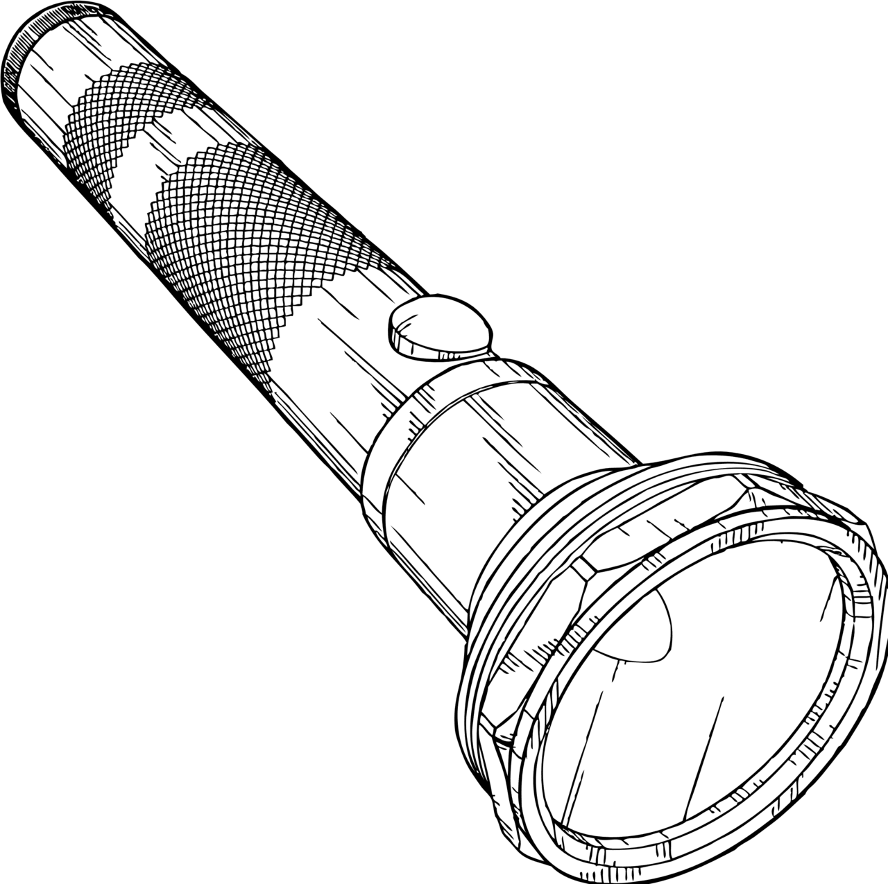 Flashlight black and white clipart photo