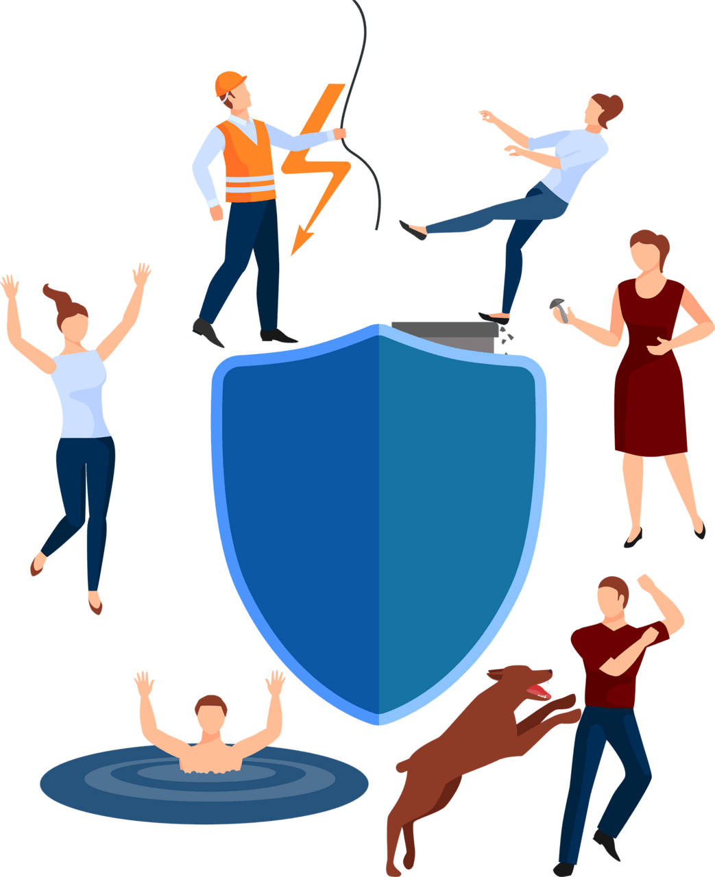 Shield vehicle life surance accident image clipart