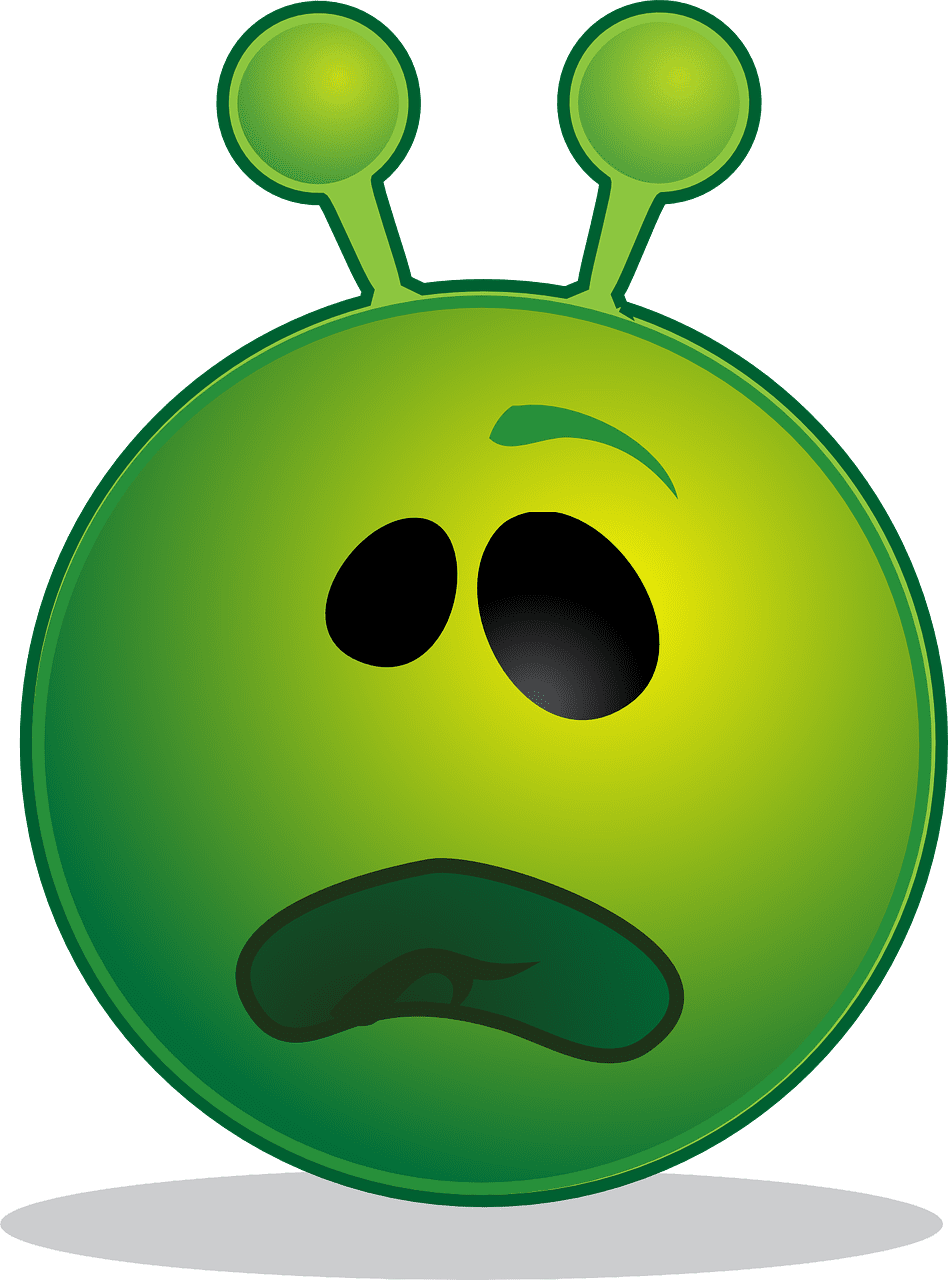 Alien smiley emoji vector graphic clipart 2