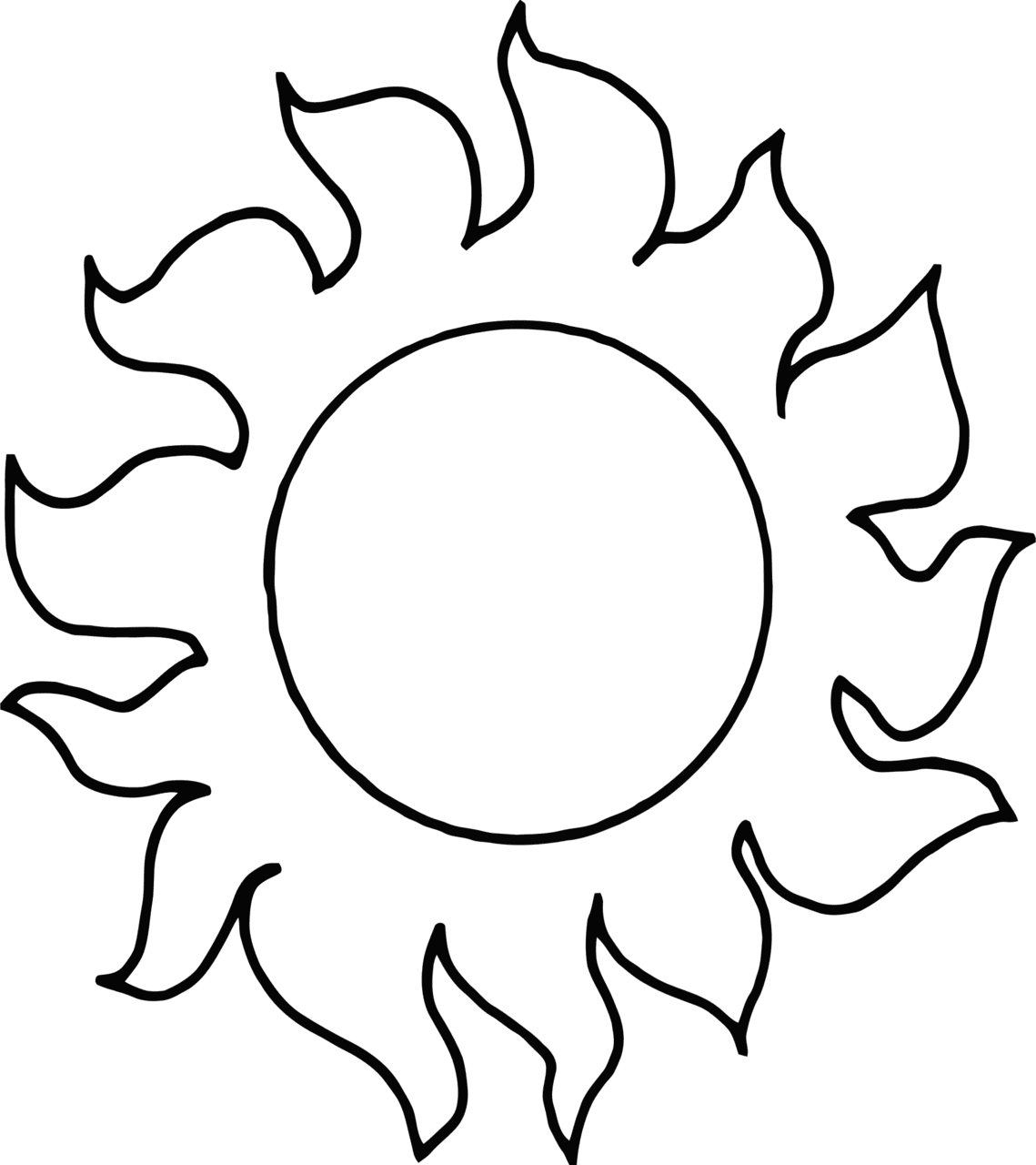 Black and white sun abstract clipart clip art