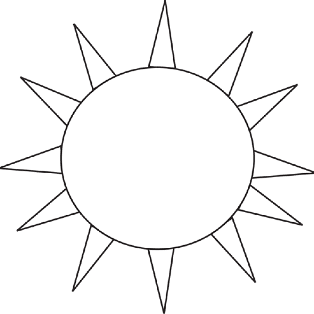 Black and white sun clipart image 2