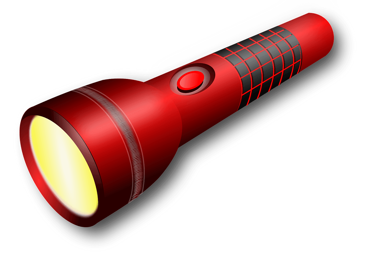 Red flashlight vector clipart images