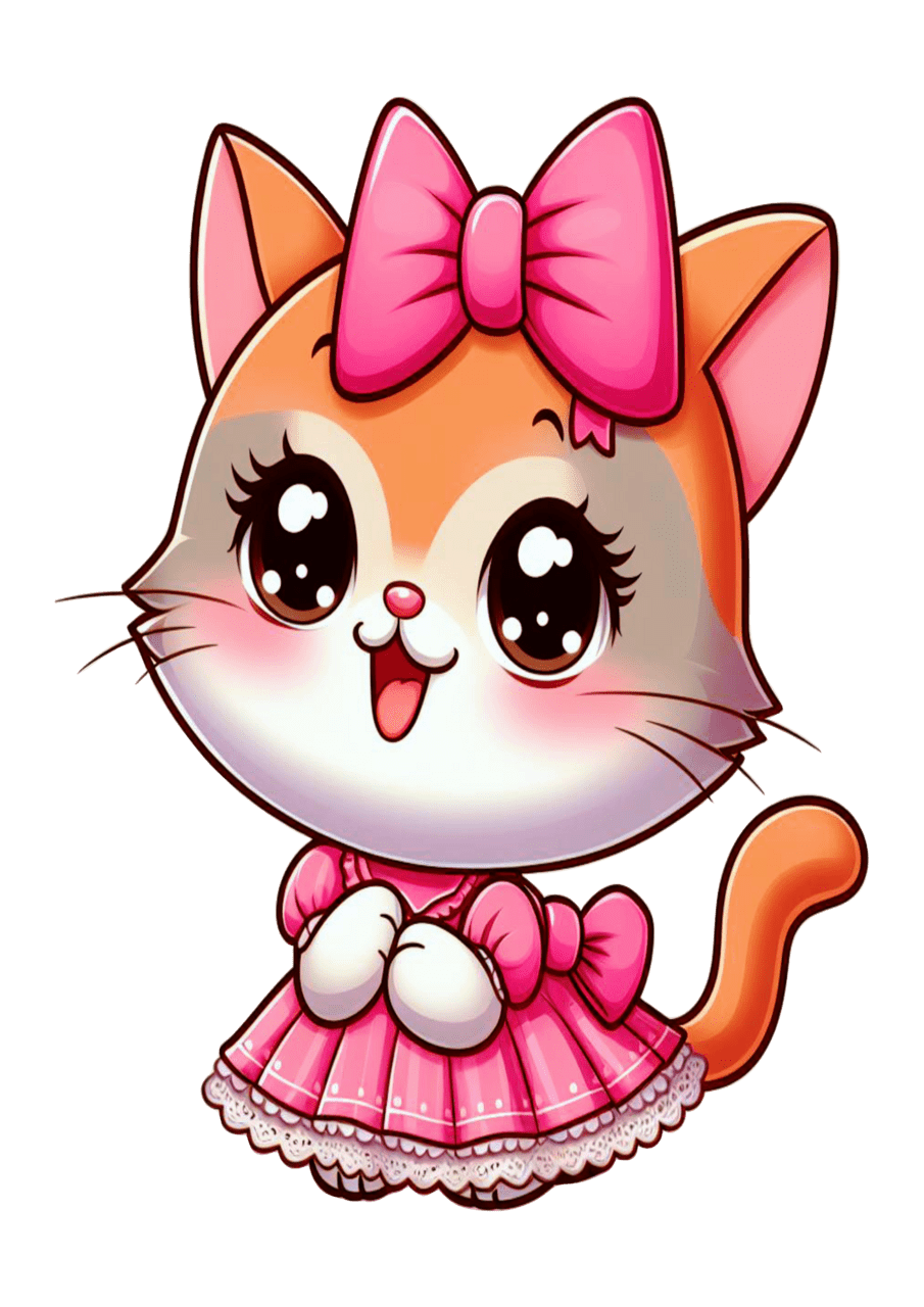 Cute cat gatinha fofinha clipart vector