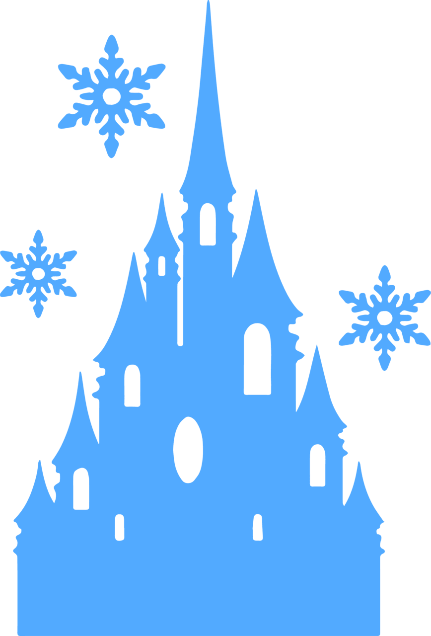 Disney castle frozen outline bundle clipart silhouette elsa anna digital free