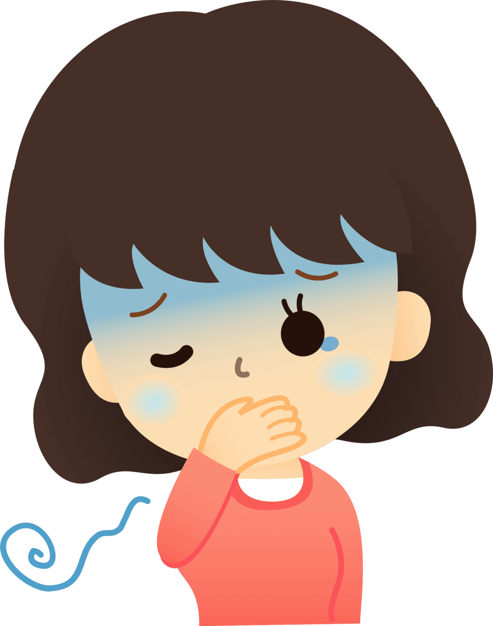 Woman sick with nausea and vomiting vector clipart images