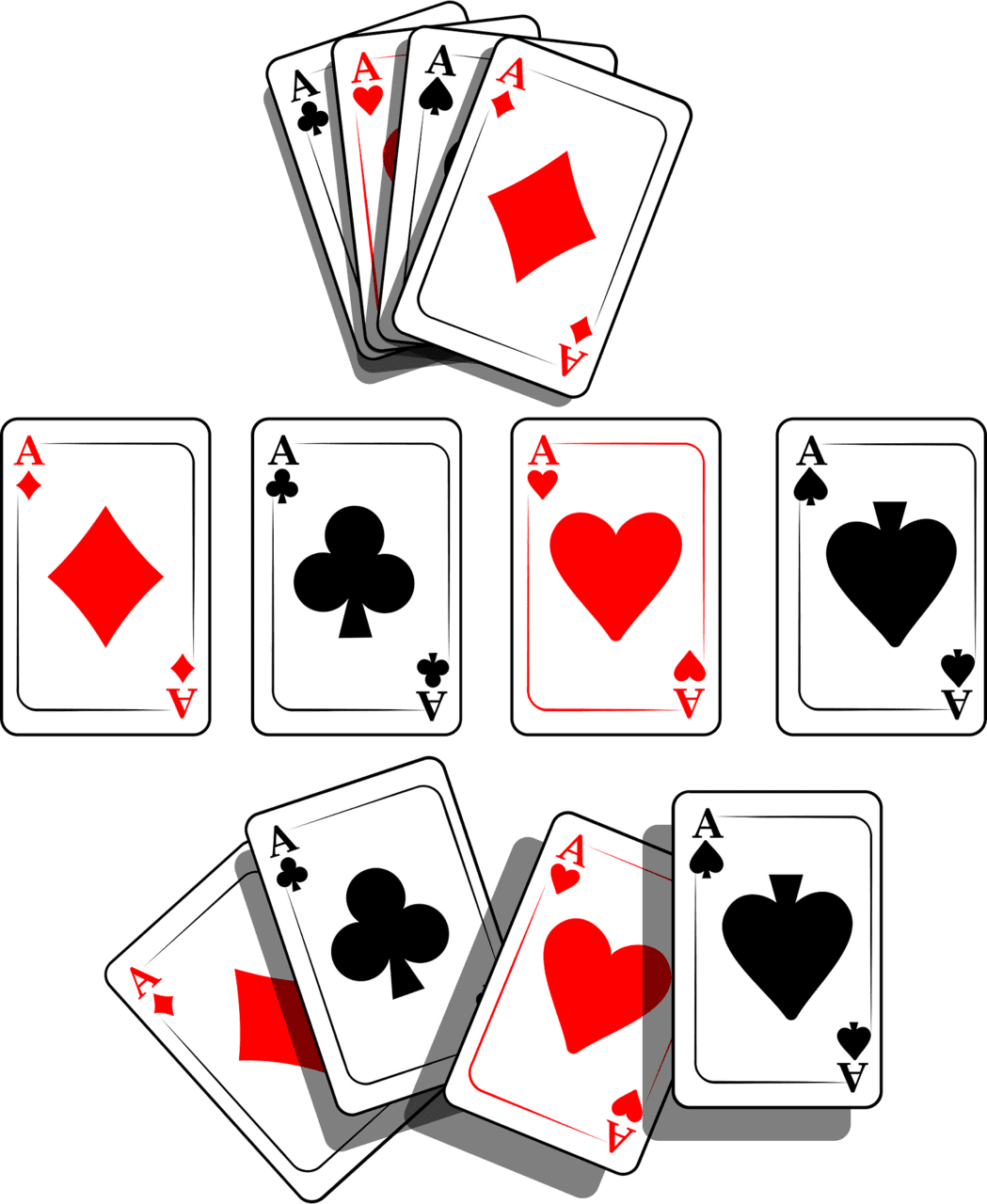 Deck of cards aces playing vector clipart images