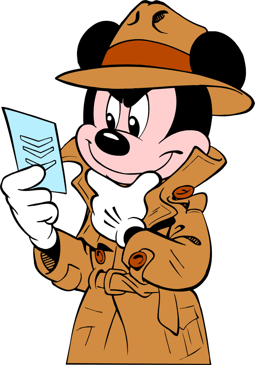 Mickey mouse the purloined letter sherlock holmes clip detective clipart full size image