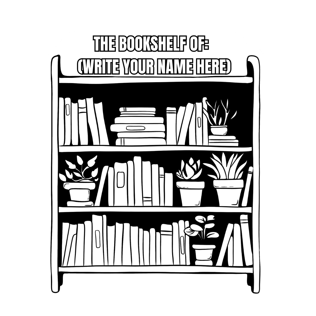 Bookshelf reading tracker sticker abi ari clipart clip art