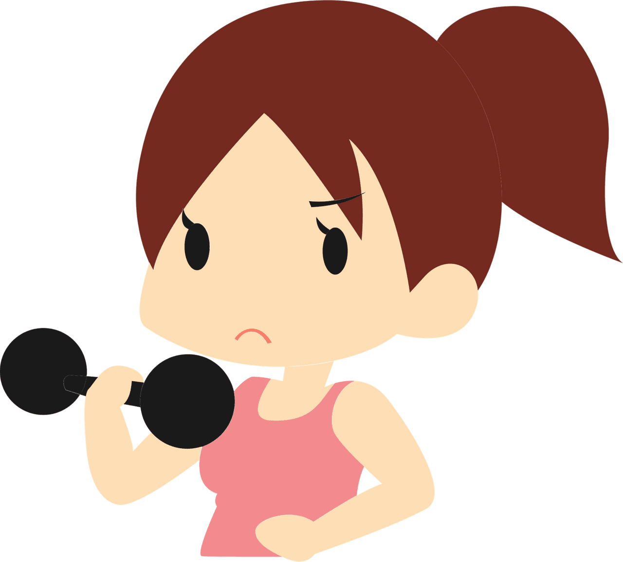 Woman training with dumbbell vector clipart images