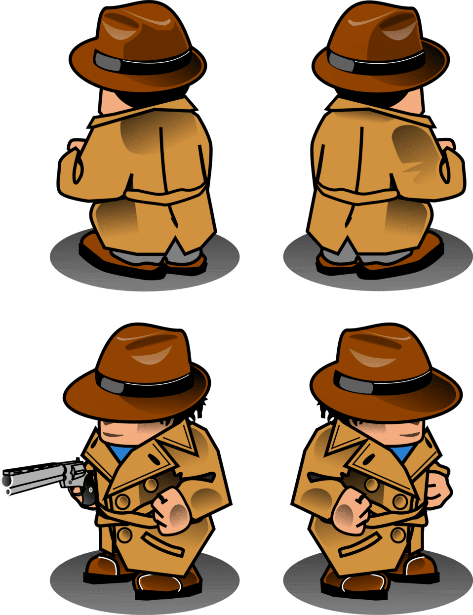 Clipart image noir detective sprite id