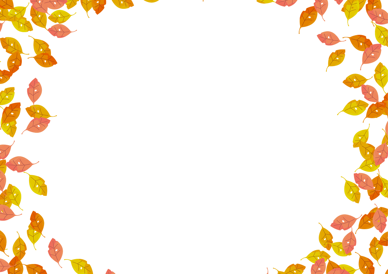 Fall border fallen leaves frame vector clipart images