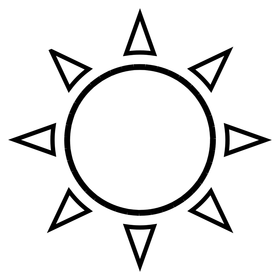 Black and white sun clipart image outline id