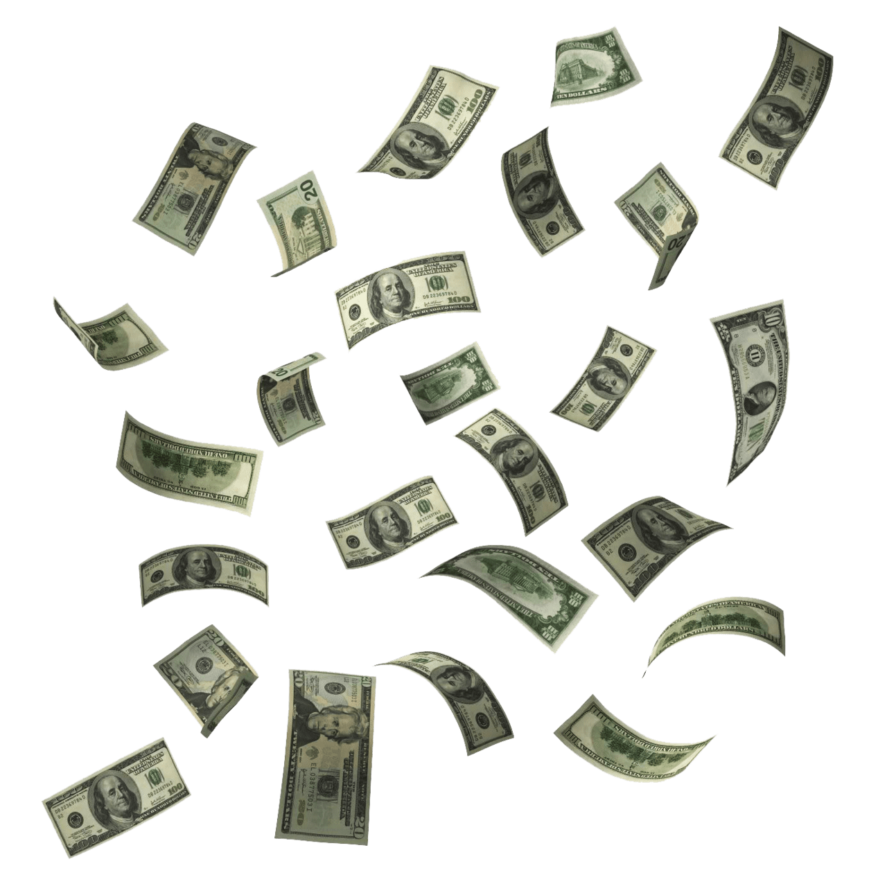 Dollar bill currency cash flow and financial abundance clipart all vector
