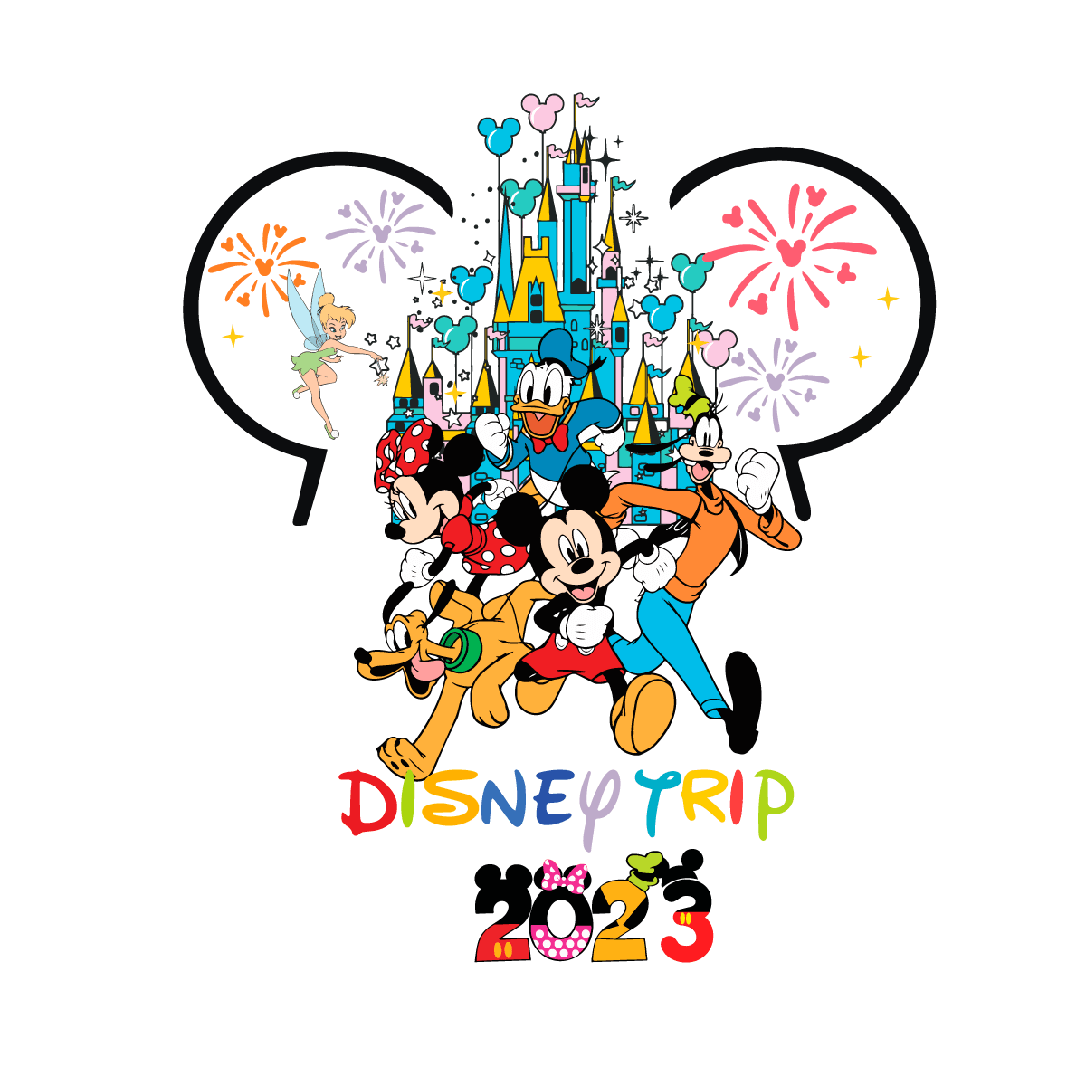 Disney castle family trip mickey and minnie head clipart transparent