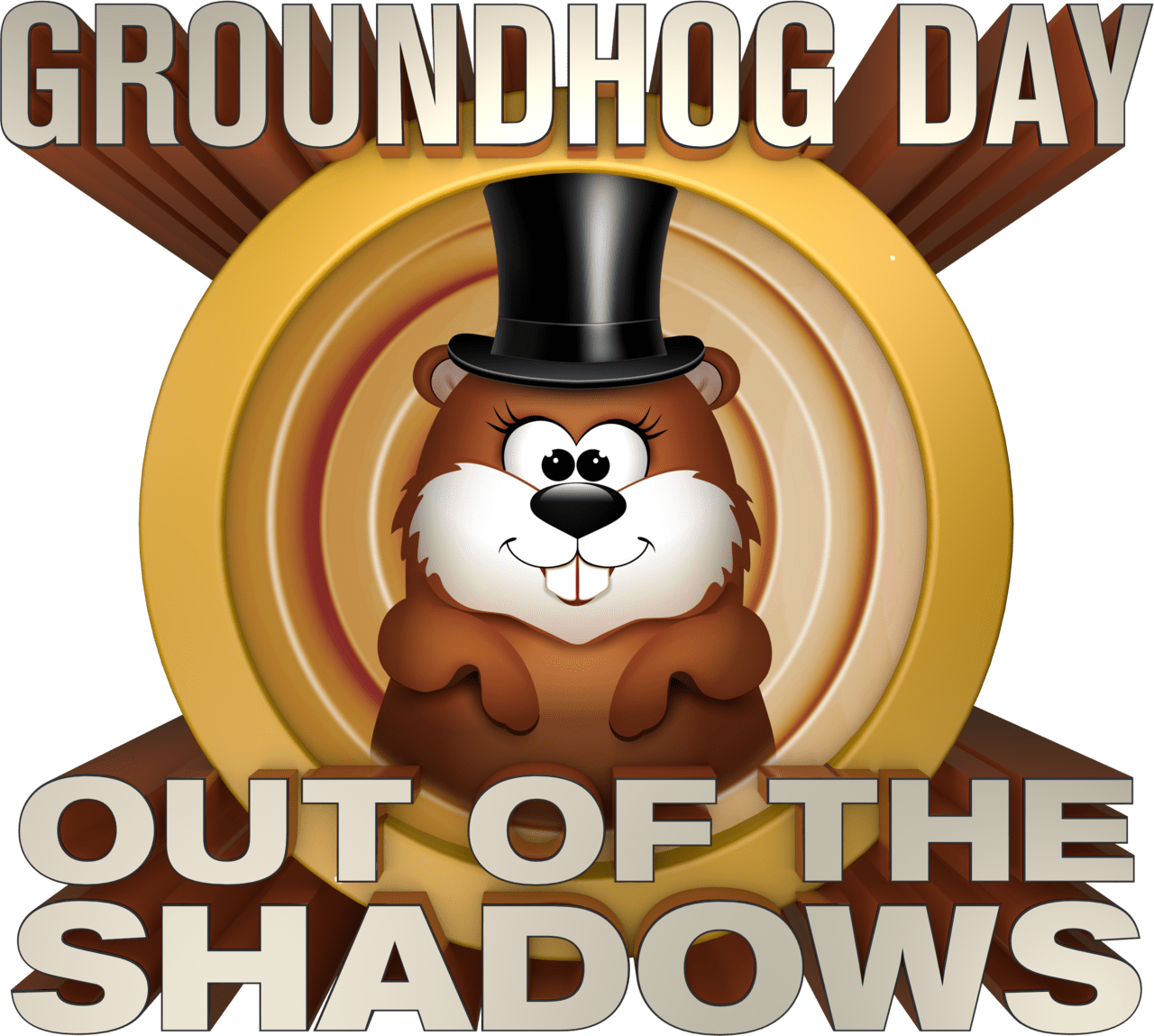 Groundhog day 2024 out of the shadows clipart vector