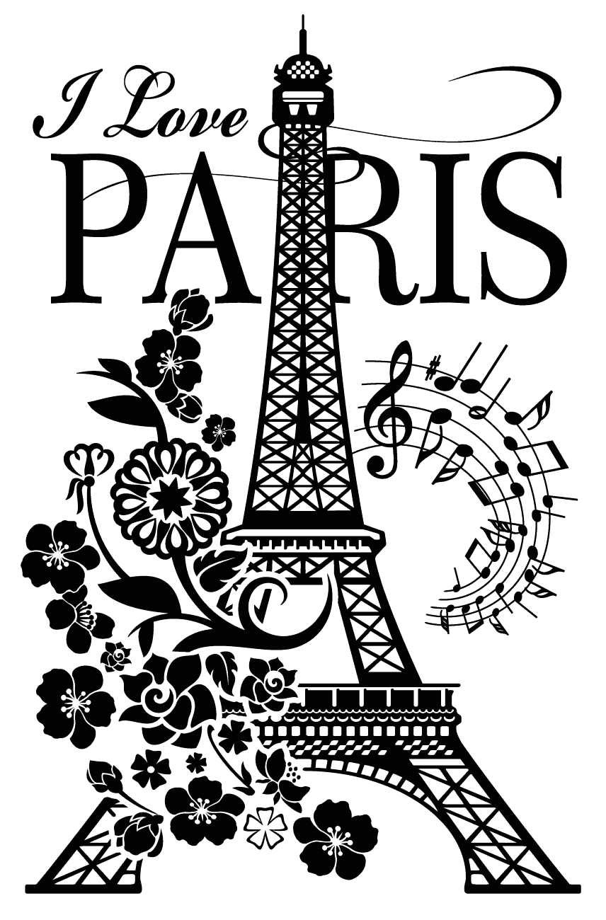 Eiffel tower love paris vinilos decorativos clipart logo