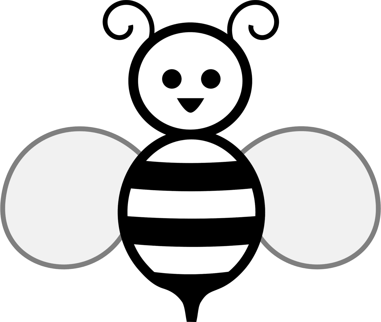 Bee black and white honey vector clipart images