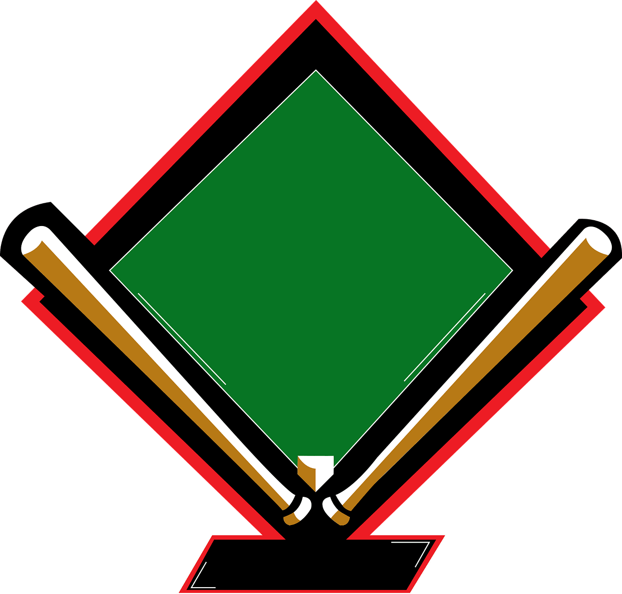 Baseball diamond logo sports vector graphic clipart