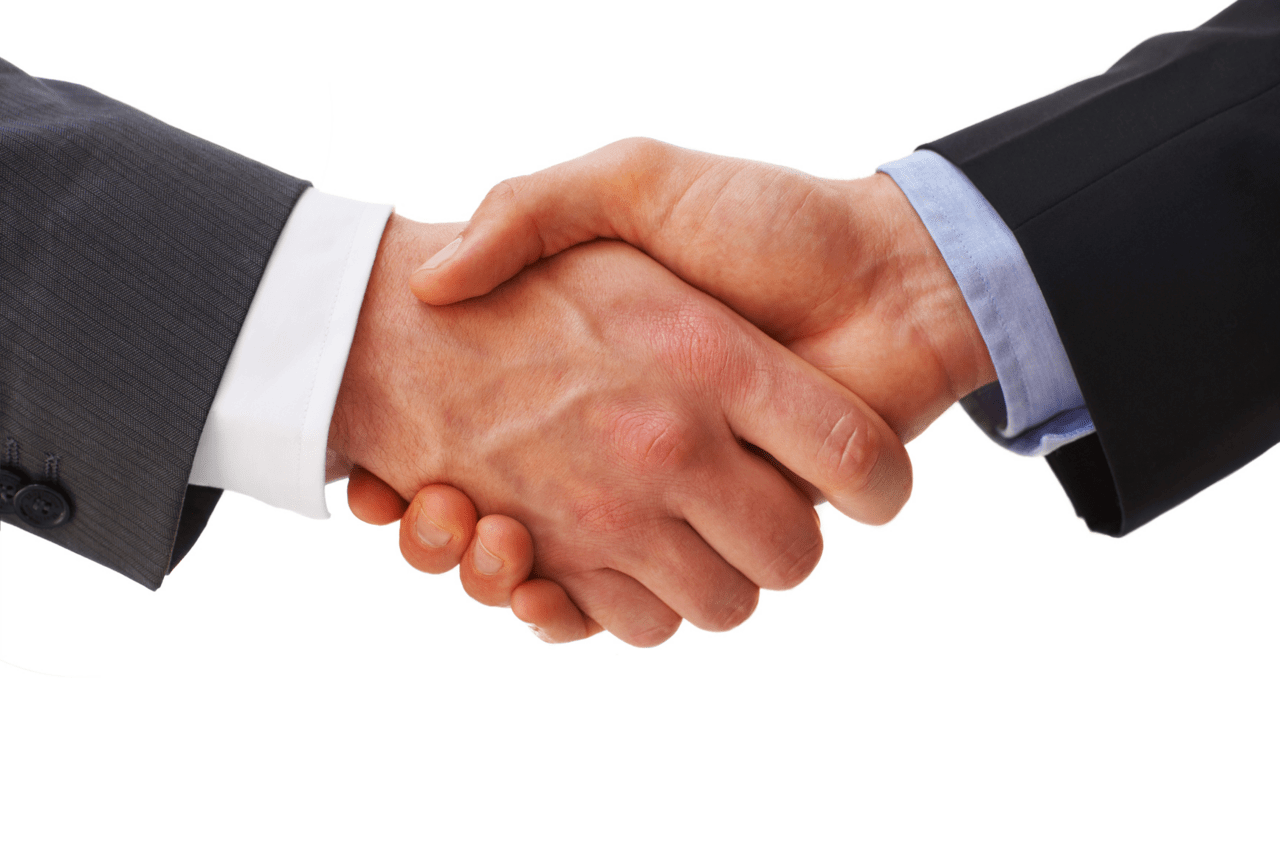 Shake hands simple hand drawing clipart background