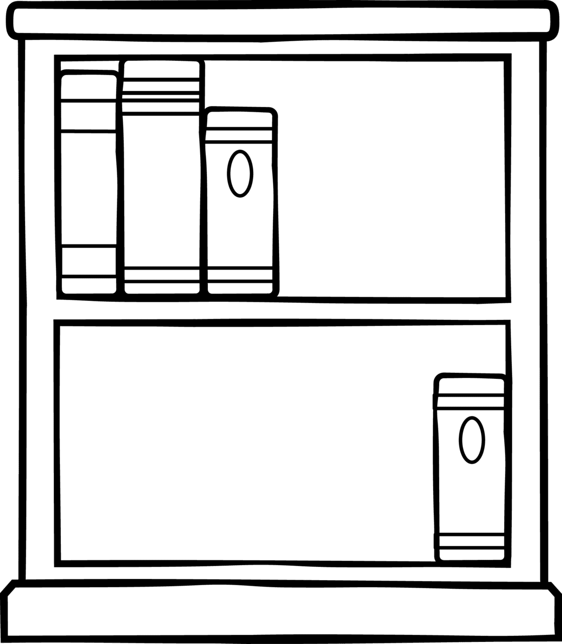 Bookshelf pin page clipart picture