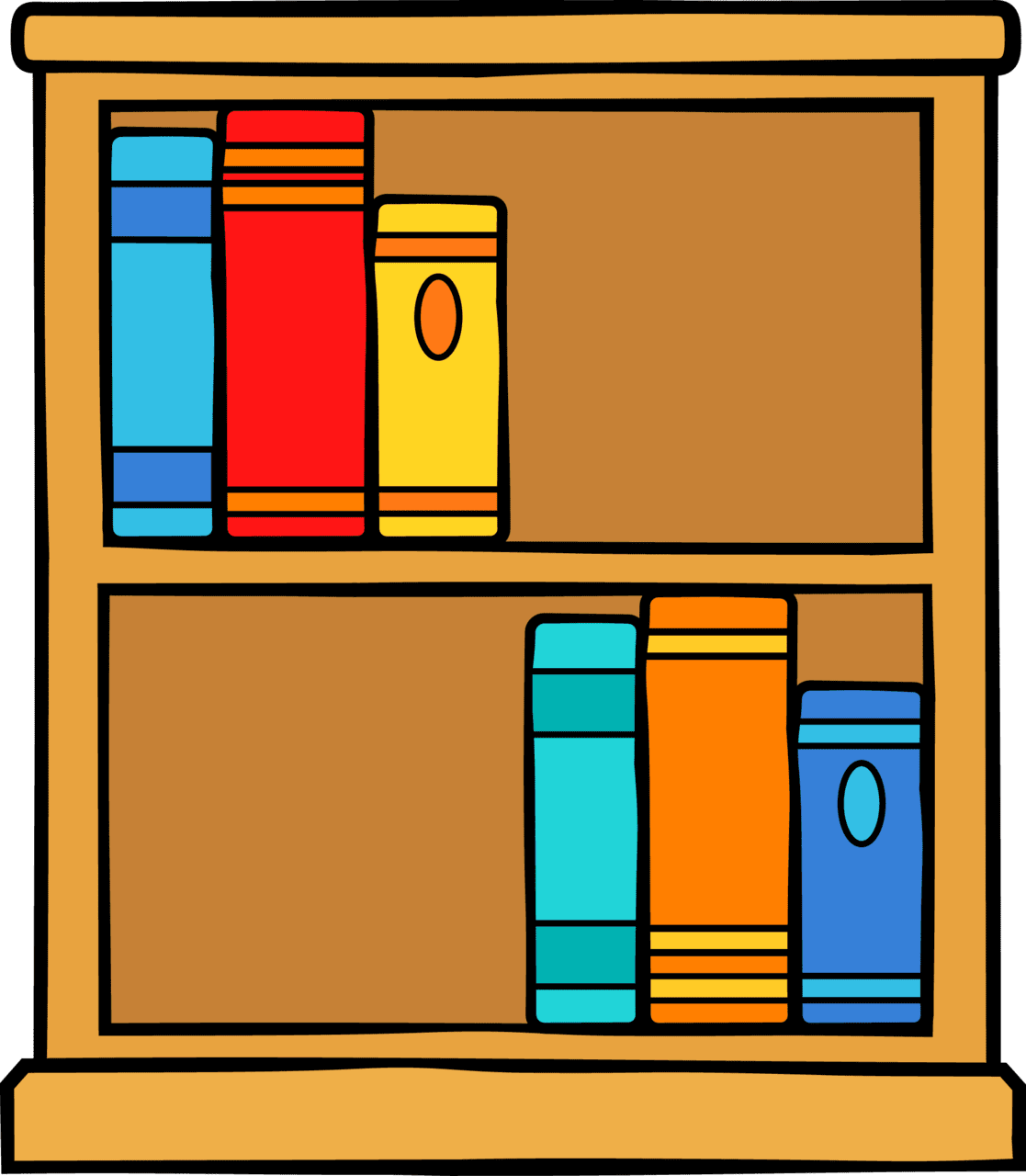 Bookshelf pin page clipart background