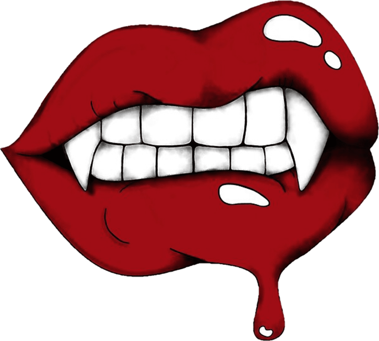 Vampire lips dtf patterns clipart vector