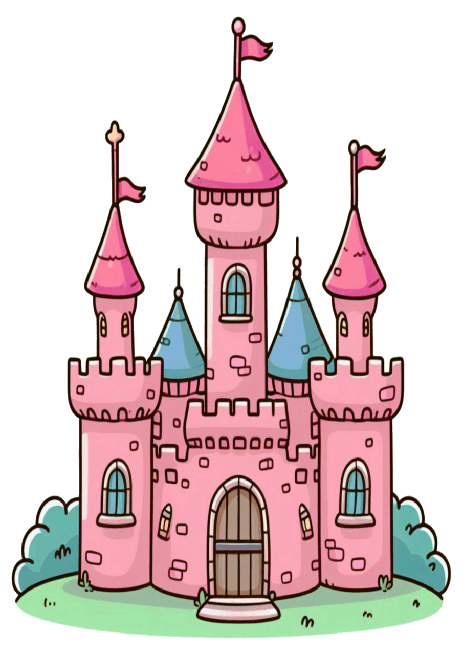 Disney castle stelinho rosa clipart picture