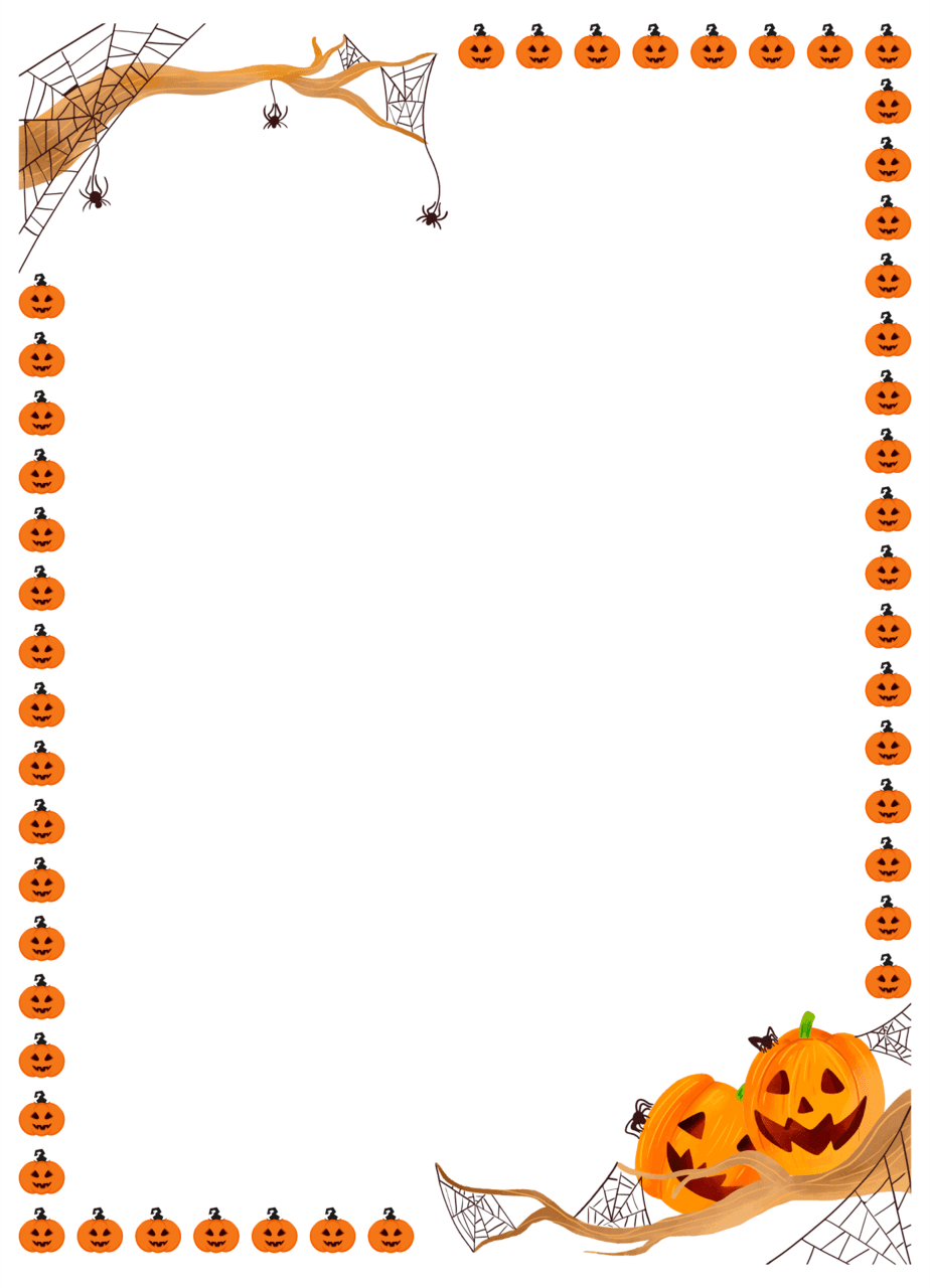 Fall border halloween stationery templates printables printablee clipart background