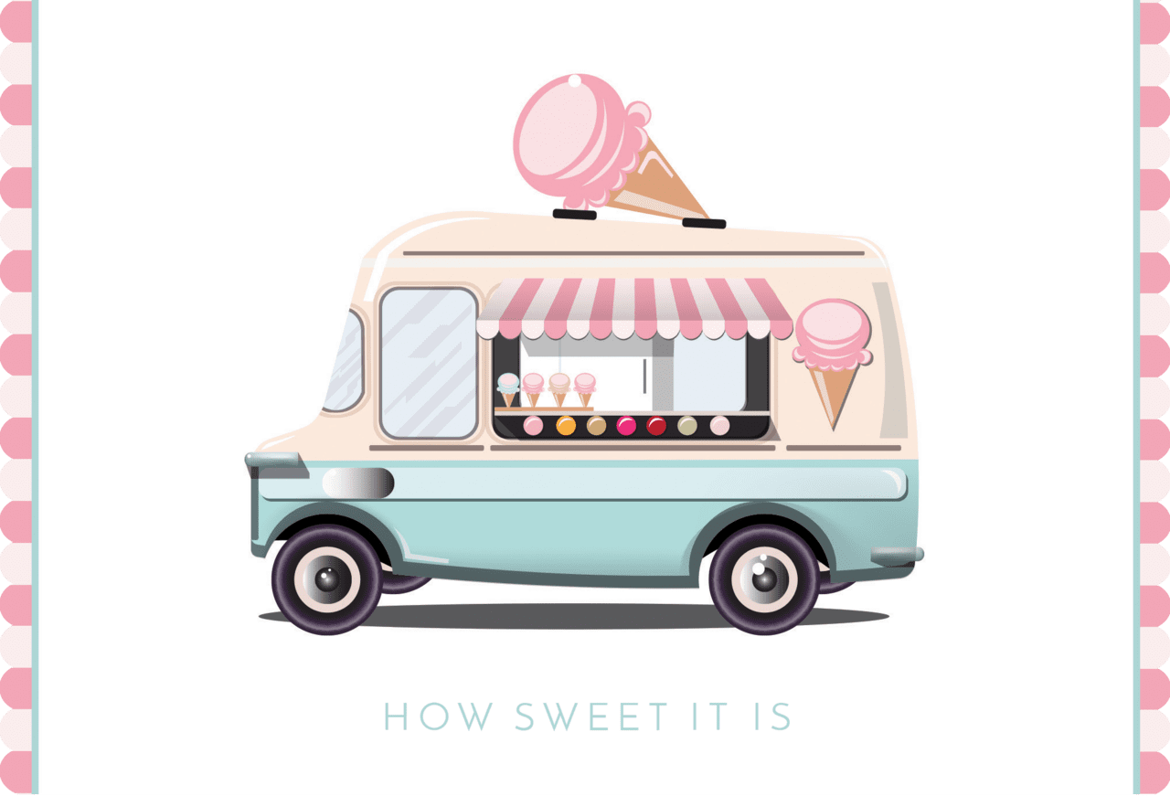 Food truck ice cream ck birthday card clipart photo