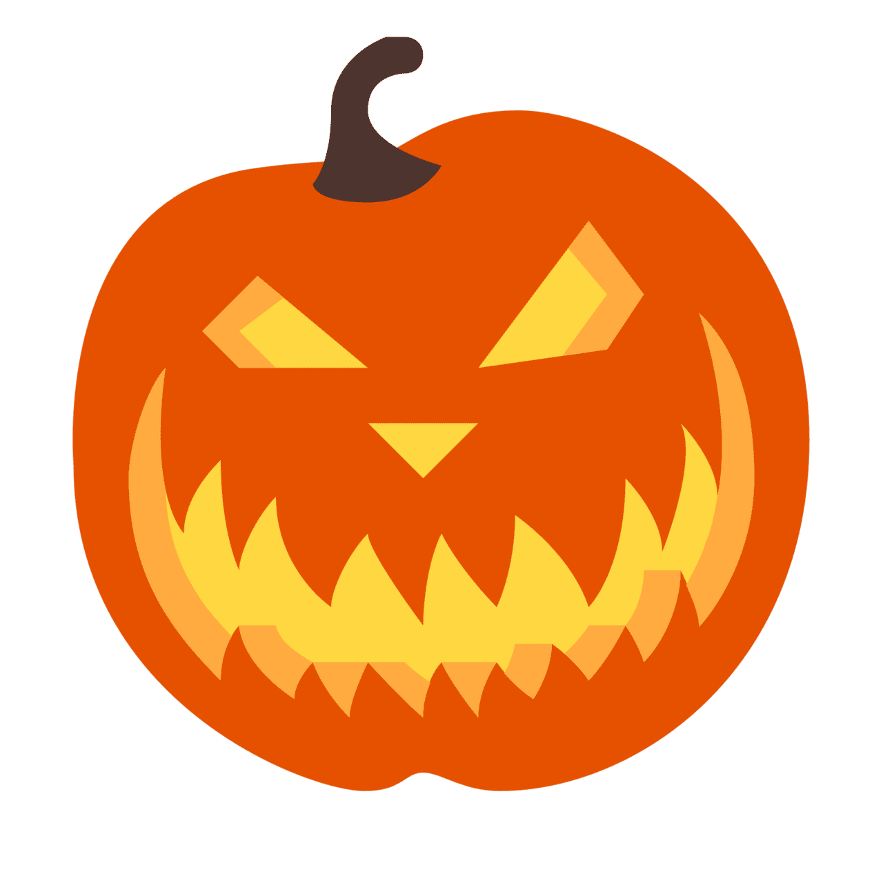 Cute pumpkin jack lantern color in clipart image