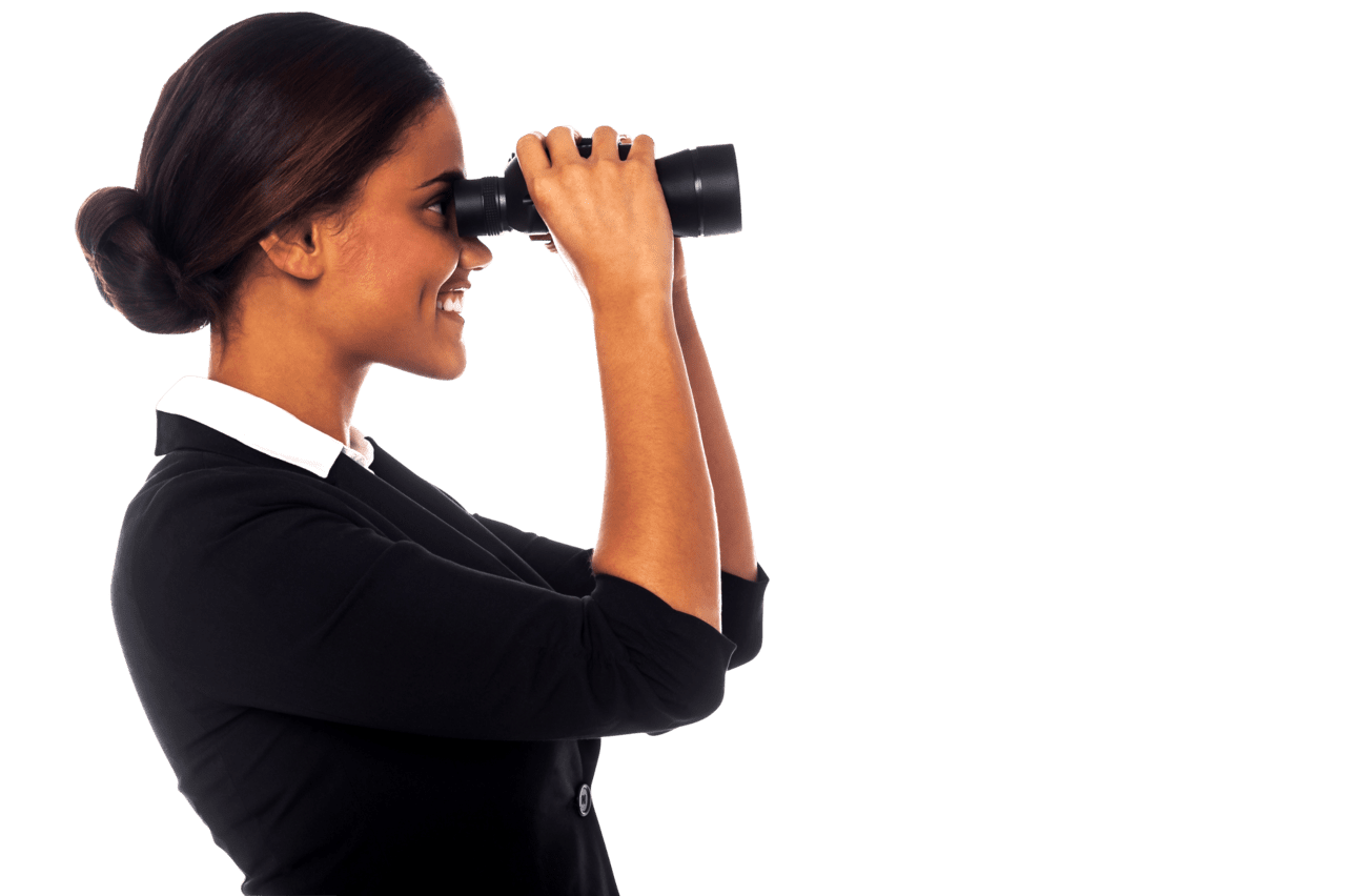 Binoculars women in suit clipart picture
