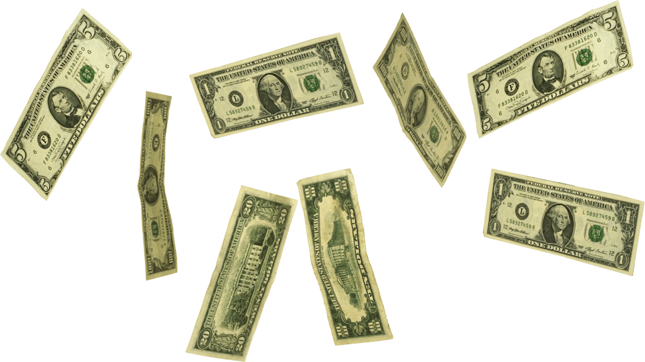 Dollar bill falling money image size clipart