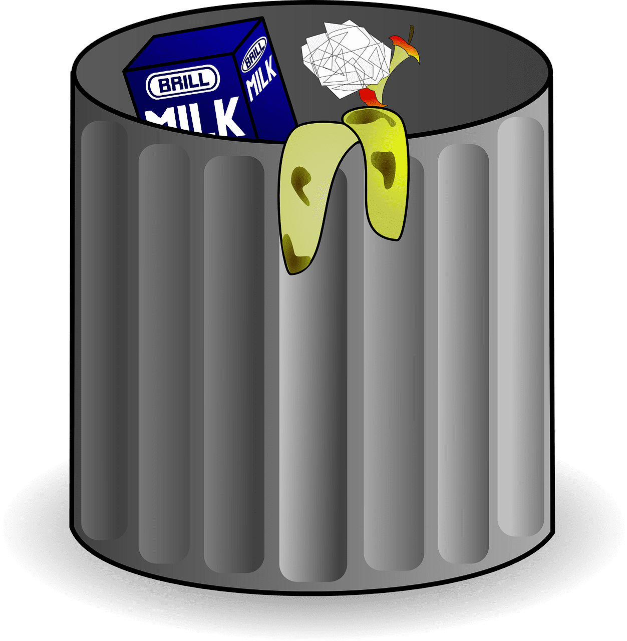 Garbage can bin rubbish trashcan vector graphic clipart