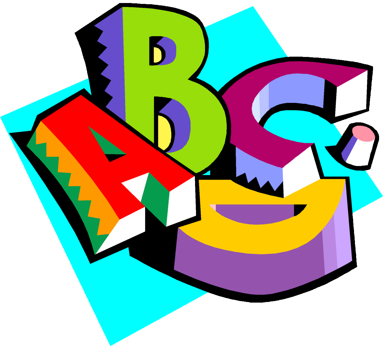 Cute little kids with abc letters clipart transparent