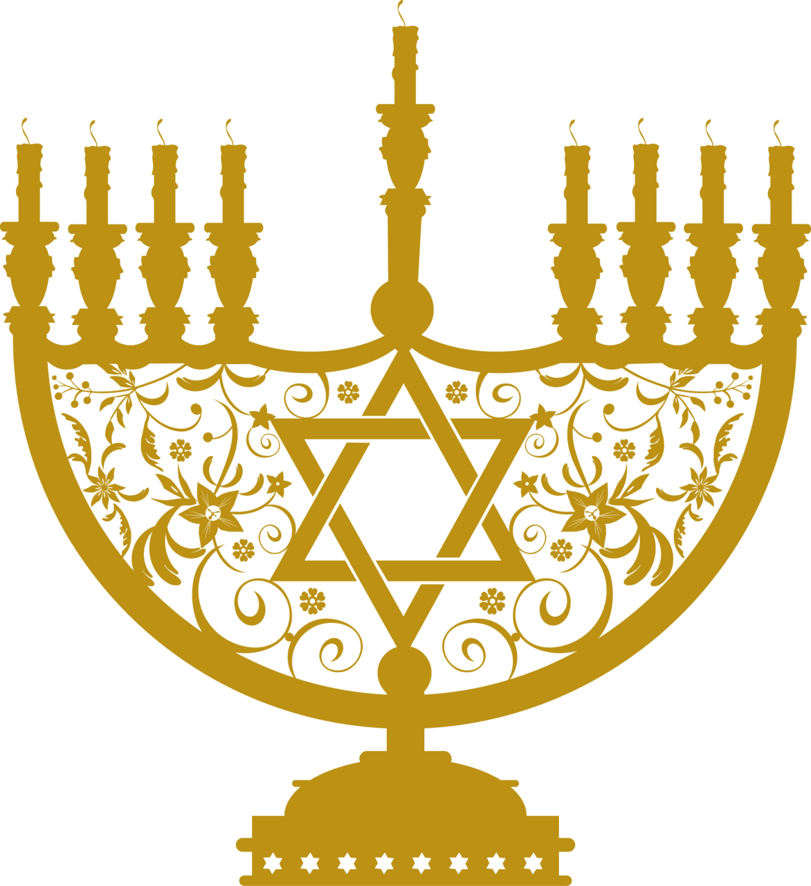 Hanukkah menorah gold clipart picture