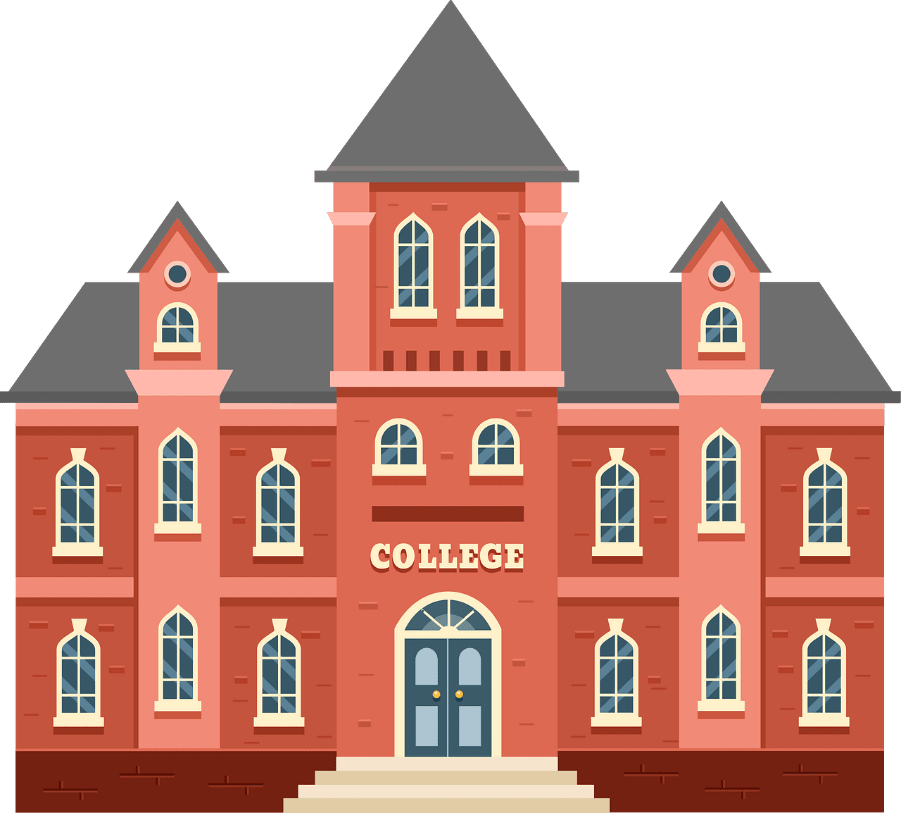 College building vector clipart images