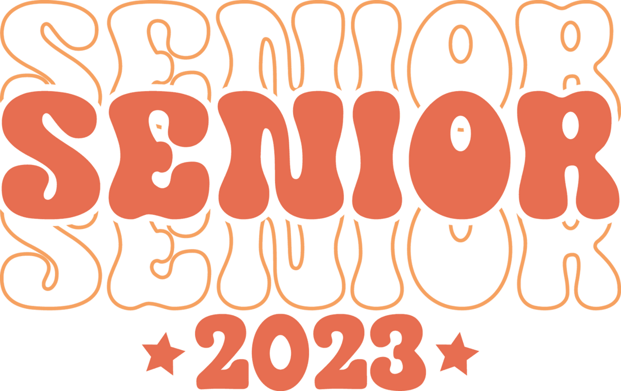 Class of 2023 senior groovy outline southern transfers clipart transparent