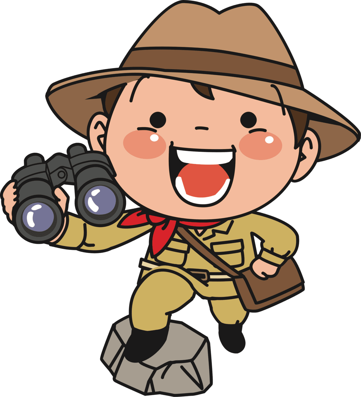 Explorer with binoculars clipart clip art